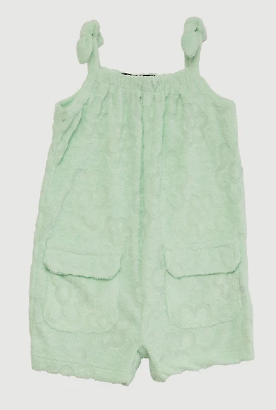 Baby Girls 0-9M Terry Cloth Floral Print Romper