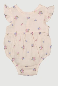 Baby Girls 0-9M Floral Romper with Hat and Sunglasses, Pink, Size 3-6M