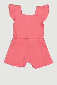 Baby Girls 0-9M Ribbed Knit Romper with Sunglasses