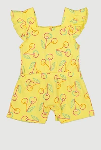 Baby Girls 0-9M Cherry Print Romper with Sunglasses