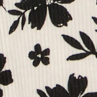 Baby Girls 0-9M Rib Knit Floral Print Top and Shorts