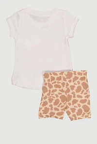 Baby Girls 0-9M Cant Be Tamed Graphic Tee and Shorts