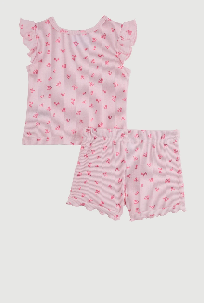 Baby Girls 0-9M Ditsy Floral Top and Shorts,