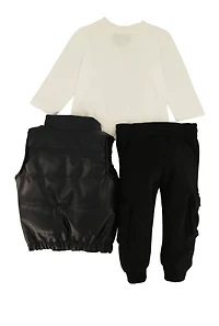 Baby Boys 12-24M Basketball Graphic Tee and Vest with Joggers