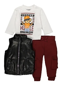 Baby Boys 12-24M Legend Graphic Top with Vest and Joggers