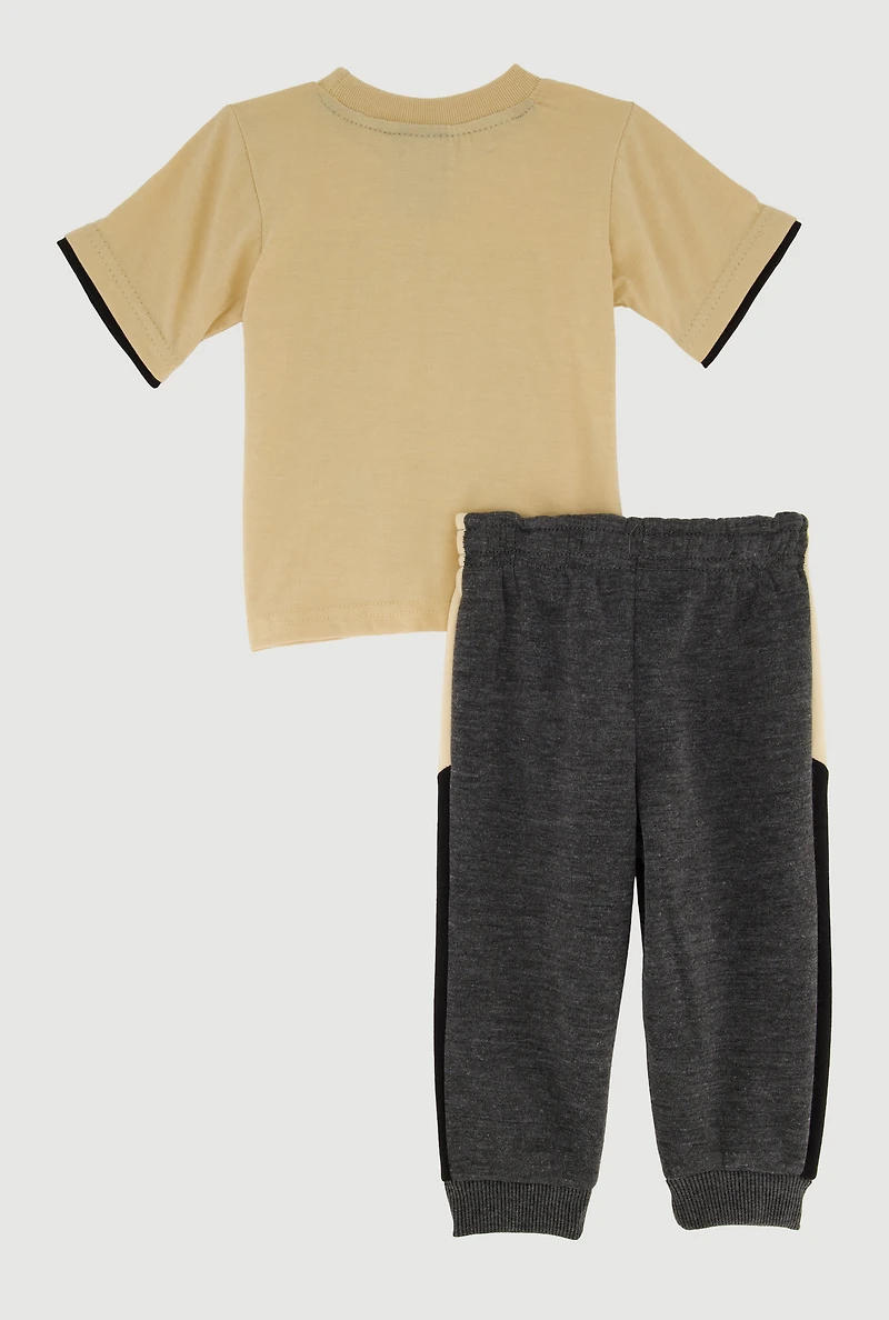 Baby Boys 12-24M Lion Graphic Tee and Sweatpants Set