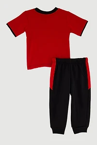 Baby Boys 12-24M Color Blocked King Graphic Tee and Joggers