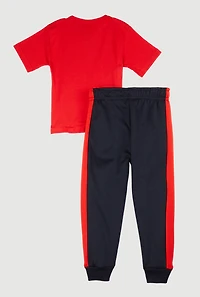 Baby Boys 12-24M Cool Vibe Bear Graphic Tee and Joggers, Red, Size 18M