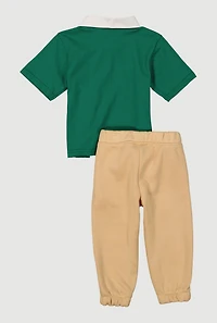 Baby Boys 12-24M Prep Teddy Graphic Polo Top and Sweatpants