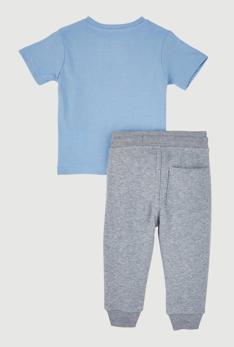 Baby Boys 12-24M Born Hustl Graphic Tee and Joggers, Blue, Size 24M