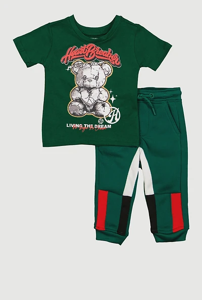 Baby Boys 12-24M Heart Breaker Graphic Tee and Sweatpants