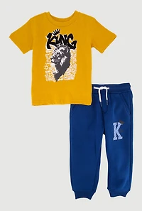 Baby Boys 12-24M King Graphic Tee and Drawstring Joggers
