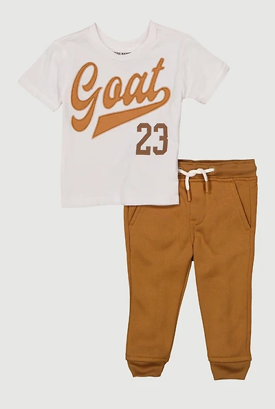 Baby Boys 12-24M Goat 23 Graphic Tee and Joggers Set