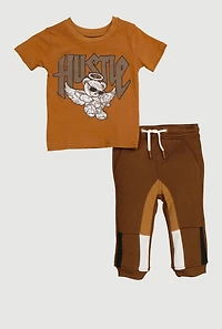 Baby Boys 12-24M Hustle Bear Graphic Tee and Joggers