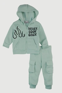 Baby Boys 12-24M Never Look Back Graphic Sweatshirt and Joggers, Green, Size 12M