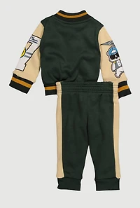 Baby Boys 12-24M NY Pro League Patch Graphic Varsity Jacket and Joggers, Green, Size 12M