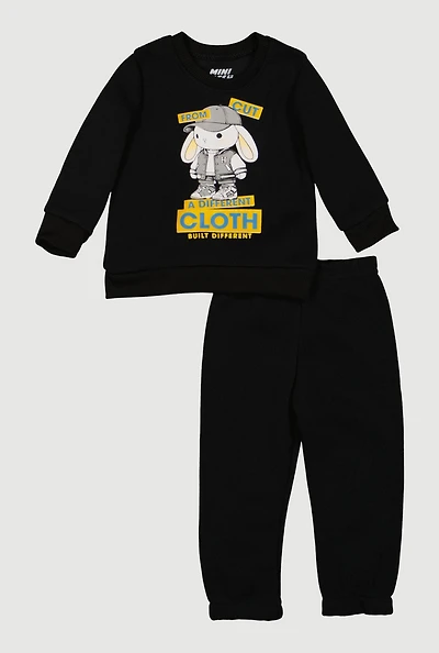 Baby Boys 12-24M Bunny Graphic Sweatshirt and Sweatpants