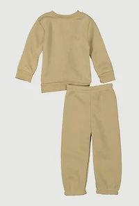 Baby Boys 12-24M King Graphic Sweatshirt and Sweatpants Set, Beige,