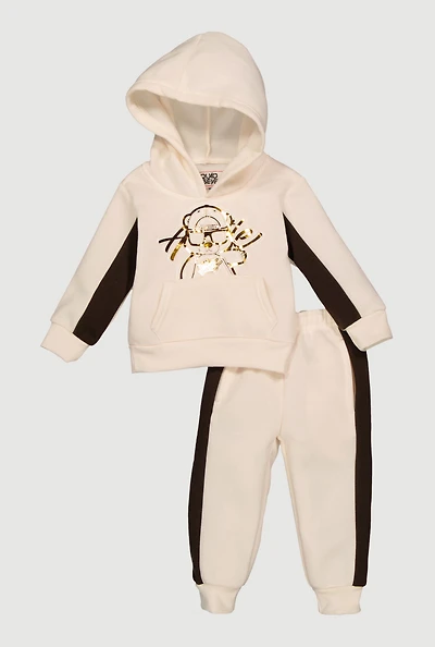 Baby Boys 12-24M Hustle Hard Bear Hoodie and Joggers