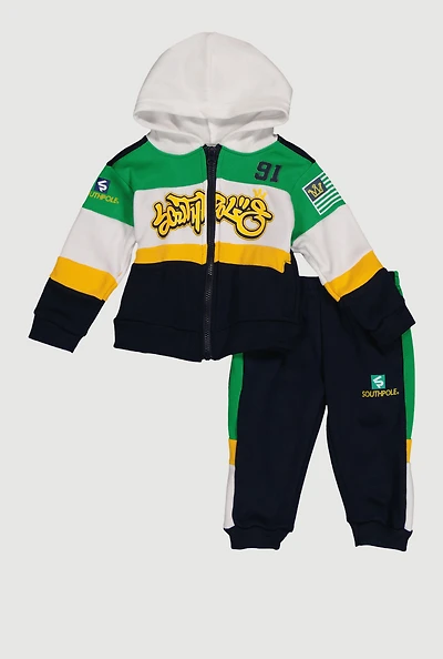 Baby Boys 12-24M Southpole 91 Graphic Hoodie and Sweatpants, Multi,