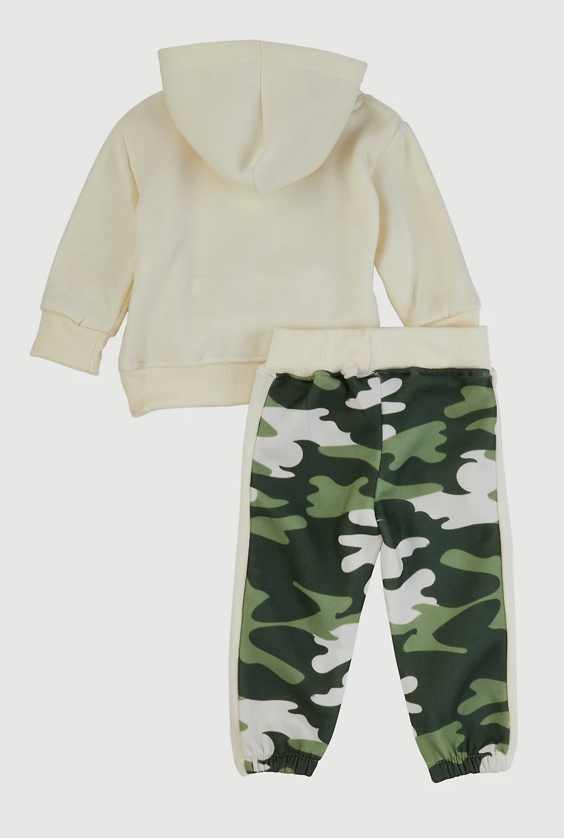 Baby Boys 12-24M Never Look Back Hoodie and Sweatpants, White, Size 12M