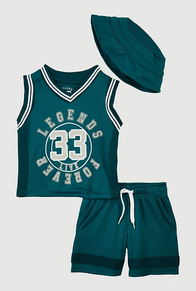Baby Boys 12-24M Legends Jersey with Shorts and Hat, Green, Size 18M