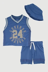 Baby Boys 12-24M Legends Jersey with Shorts and Hat, Blue, Size 24M