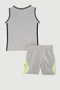 Baby Boys 12-24M Everything LA Graphic Jersey and Shorts with Hat, Grey, Size 24M