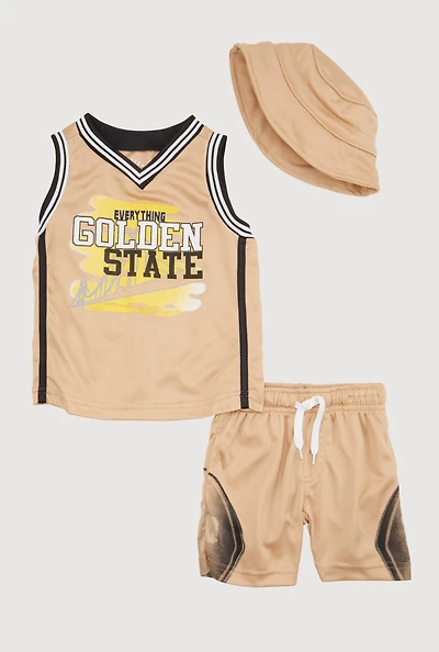 Baby Boys 12-24M Everything LA Graphic Jersey and Shorts with Hat,
