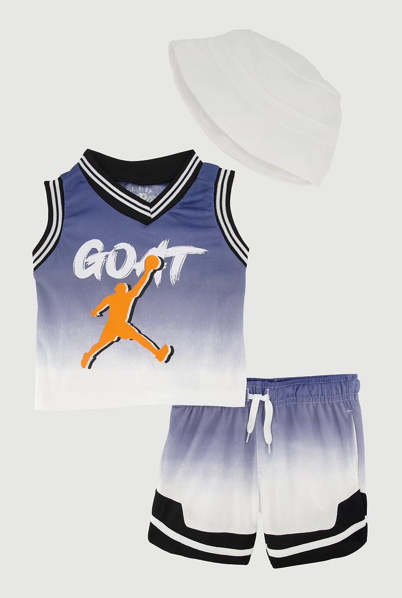 Baby Boys 12-24M Ombre GOAT Jersey and Shorts, Blue, Size 18M