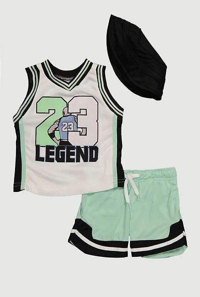 Baby Boys 12-24M 23 Legend Tank Top and Shorts 3 Piece Set, Green, Size 18M