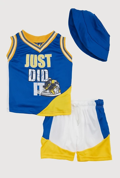 Baby Boys 12-24M Just Did It Tank Top and Shorts 3 Piece Set, Multi, Size 12M