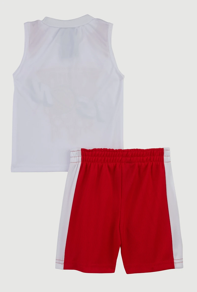 Baby Boys 12-24M Icon Graphic Tank Top and Shorts, Red, Size 18M