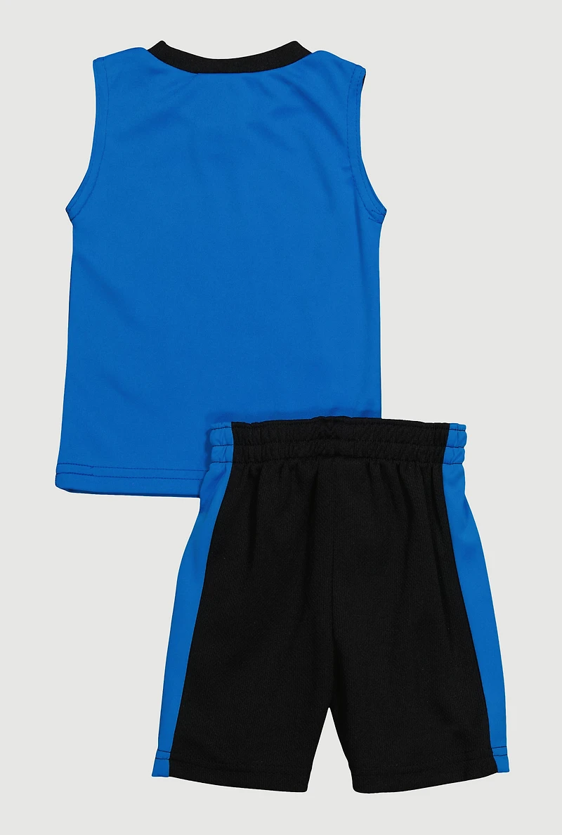 Baby Boys 12-24M Icon Graphic Tank Top and Shorts, Blue, Size 18M