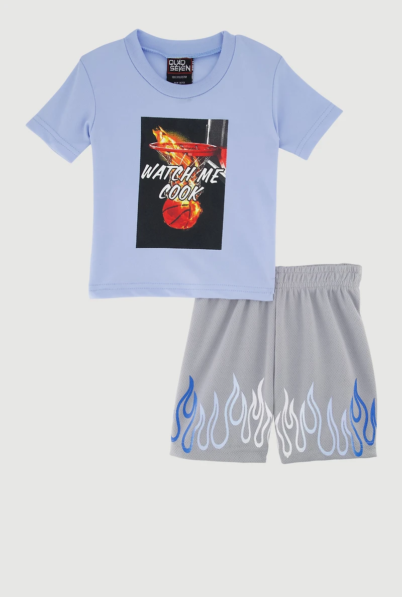 Baby Boys 12-24M Watch Me Cook Graphic Tee and Shorts, Multi,