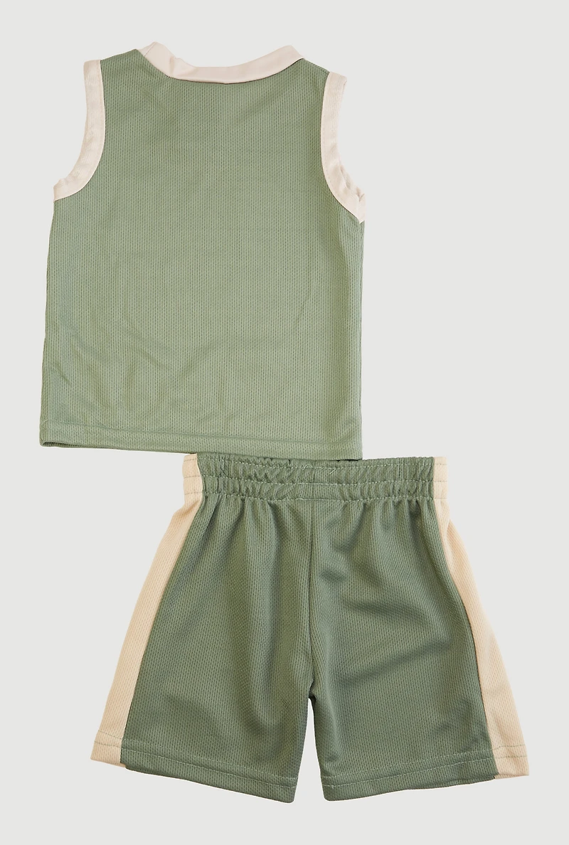 Baby Boys 12-24M Contrast Trim All The Hype Graphic Tee and Shorts