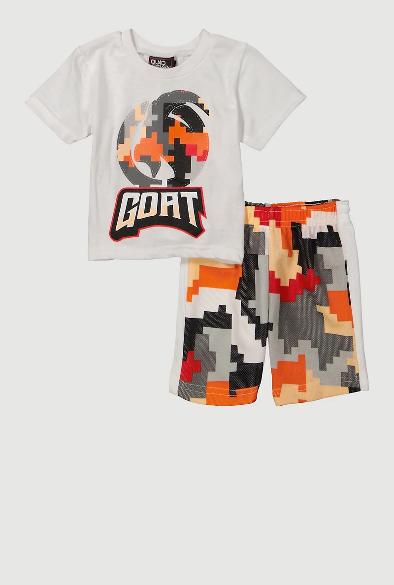 Baby Boys 12-24M GOAT Graphic T Shirt and Shorts