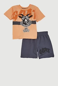 Baby Boys 12-24M GOAT Graphic Tee and Shorts, Multi, Size 12M