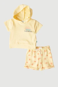 Baby Boys 12-24M Daddys Cool Dude Hooded Top and Shorts