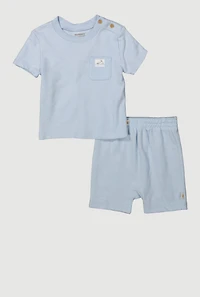 Baby Boys 12-24M Whale Detail Tee and Shorts, Blue, Size 12M