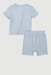 Baby Boys 12-24M Whale Detail Tee and Shorts, Blue, Size 12M