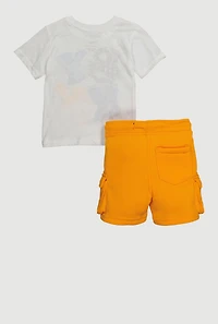 Baby Boys 12-24M Chenille BYNY Graphic Tee and Sweatshorts, Yellow, Size 12M