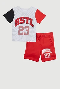 Baby Boys 12-24M HSTL 23 Graphic Tee and Shorts