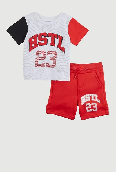 Baby Boys 12-24M HSTL 23 Graphic Tee and Shorts