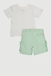 Baby Boys 12-24M Ombre Bear Graphic Tee and Cargo Shorts