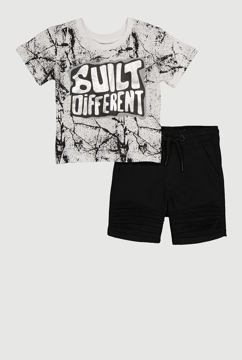 Baby Boys 12-24M Built Different Tee and Shorts Set