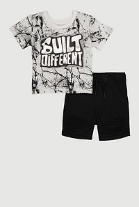 Baby Boys 12-24M Built Different Tee and Shorts Set