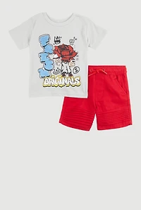 Baby Boys 12-24M Fresh Originals Graphic Tee and Shorts