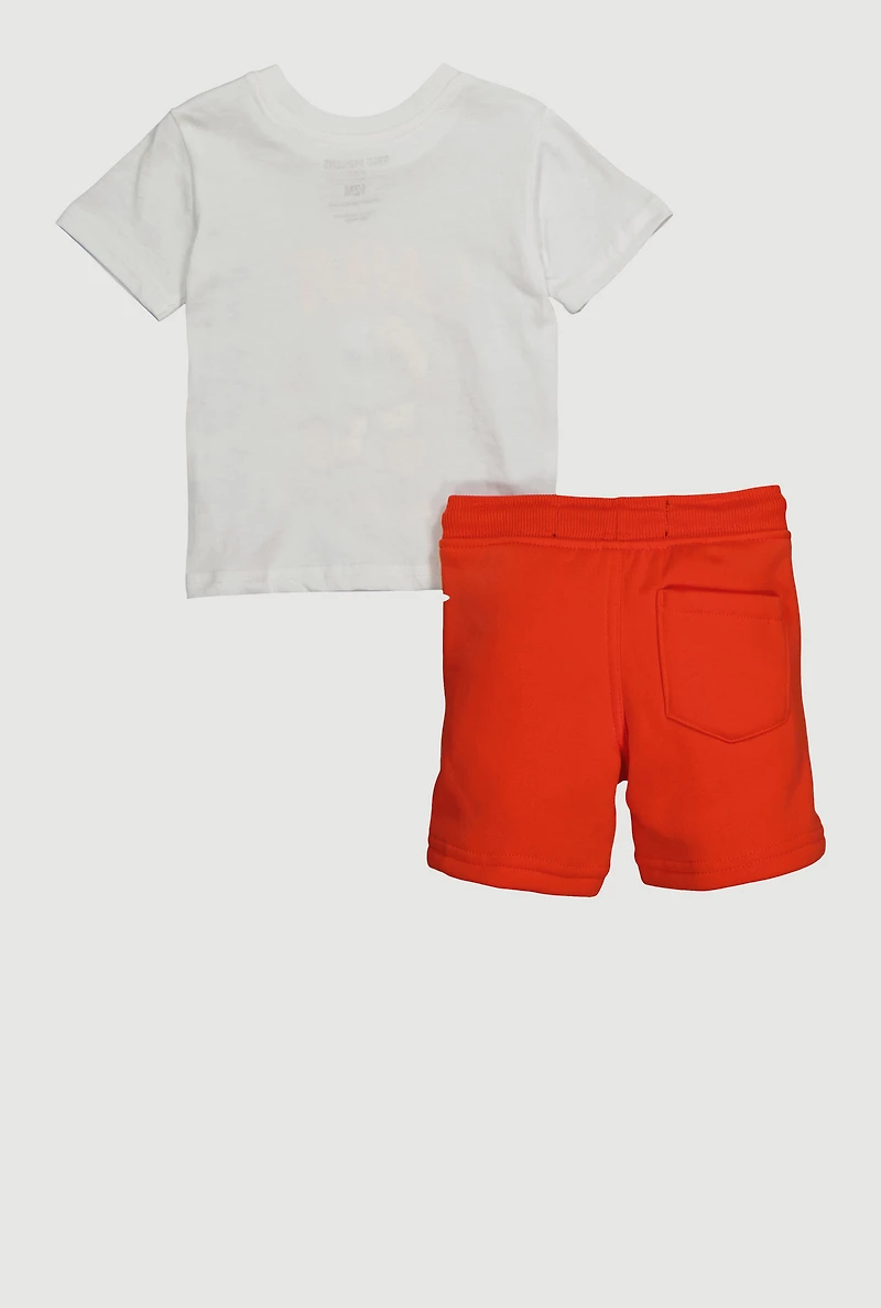 Baby Boys 12-24M Saint Teddy Graphic Tee and Sweatshorts
