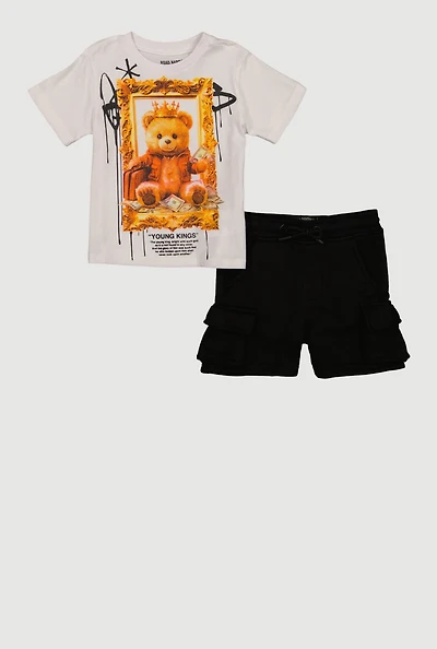 Baby Boys 12-24M Young Kings Graphic Tee and Cargo Shorts